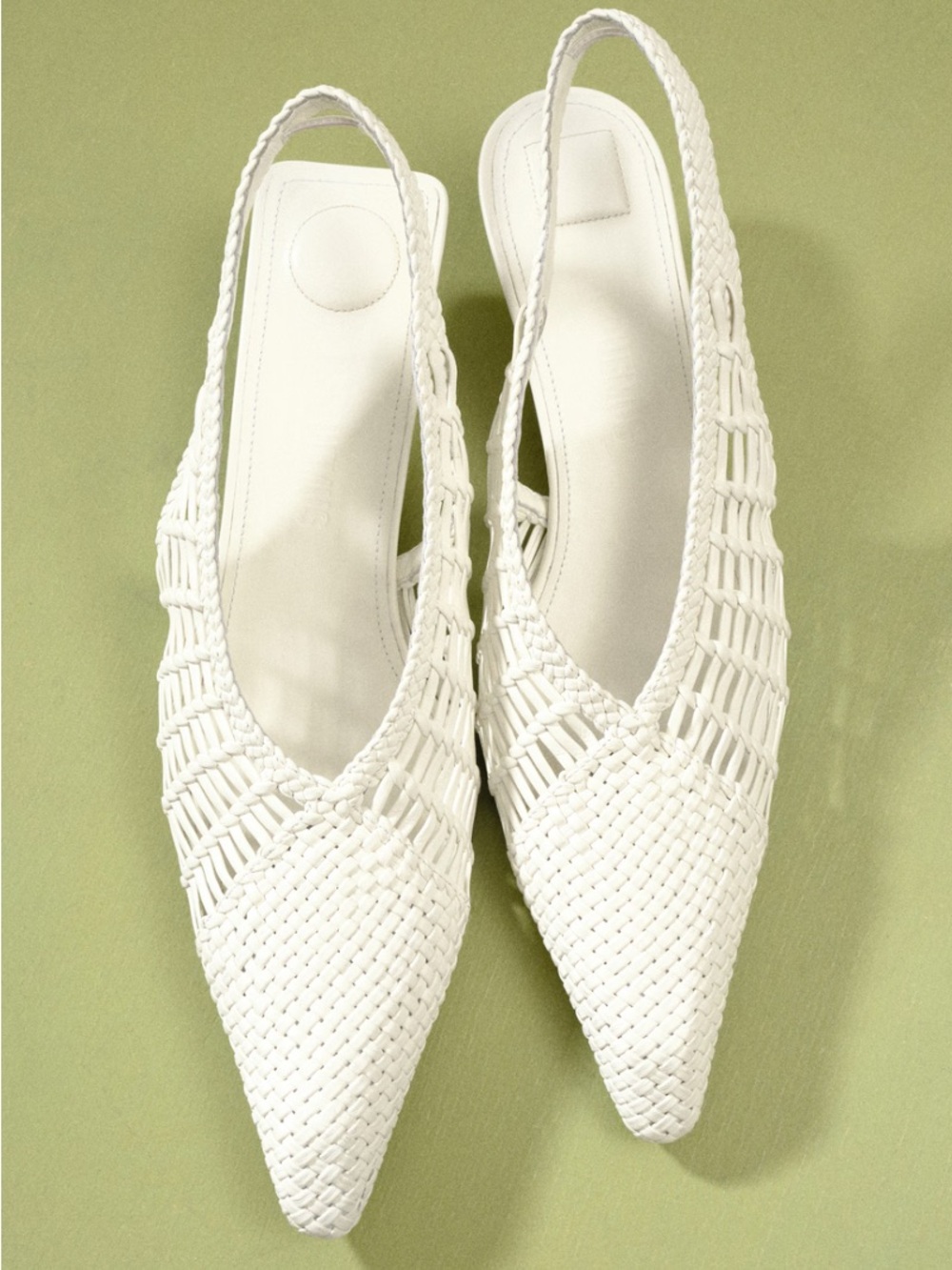 Jacquemus White/Black Woven Slingback Heels